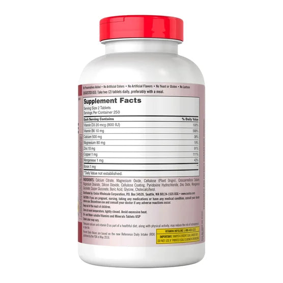 Kirkland Signature Calcium Citrate, Magnesium and Zinc, 500 Tablets